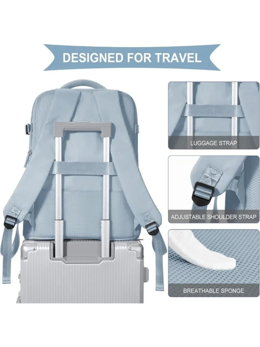 Large Waterproof Travel Backpack for Men & Women, Flight Approved Carry-On